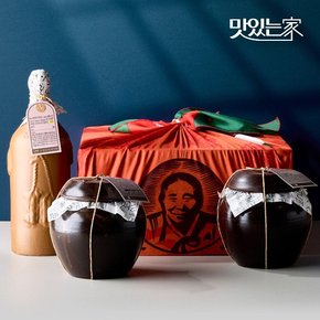 순창문옥례식품 전통장류 명절선물세트(된장1kg+고추장1kg+간장1L) 옹기 오동나무 고급포장