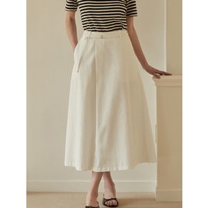비뮤즈맨션 Diagonal tuck belt skirt -  Warm white