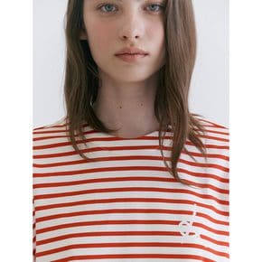 [정상가99,000원] Printed Stripe Tshirts  Red (WE3640T196)