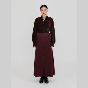 ZOAN Straight Denim Skirt - Burgundy