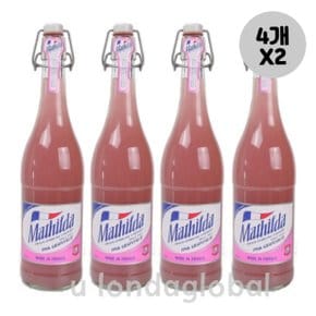 마틸다 핑크 그레이프플룻 스파클링 음료 750ml 4개X2