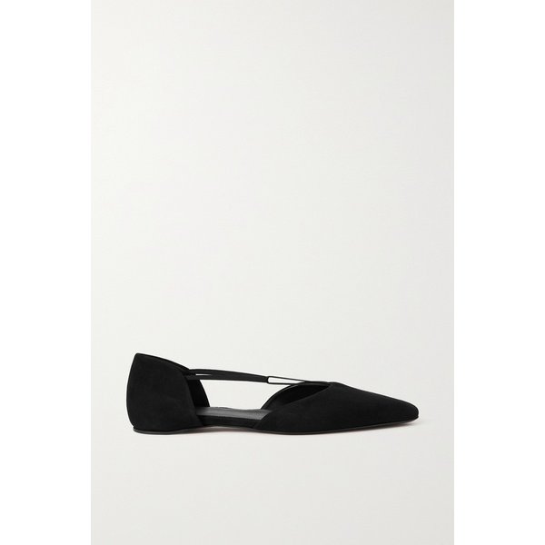 The T-strap Faille Point-toe Flats 블랙