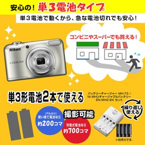 Nikon 디지털 카메라 COOLPIX A10 레드 광학 5배 줌 1614만 화소 건 타입 A10RD