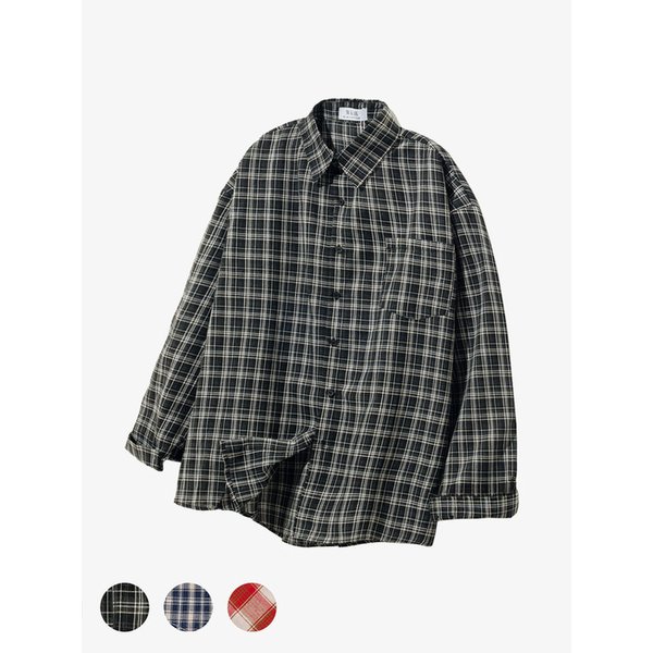 MS003 OVERFIT CHECK SHIRT_BLACK