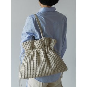 Square Embossed Bag Big Tote Ivory