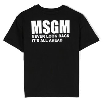 MSGM 키즈 여성 백로고 프린팅 티셔츠 24SS 블랙 S4MSJUTH005 110