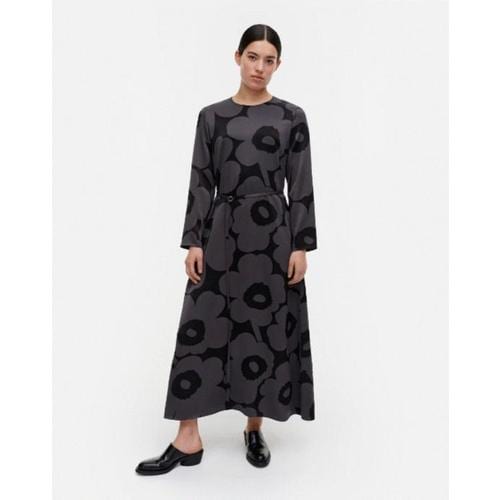 마리메꼬 롱 원피스 Marimekko Mennyt Unikko 드레스 블랙