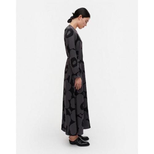 마리메꼬 롱 원피스 Marimekko Mennyt Unikko 드레스 블랙
