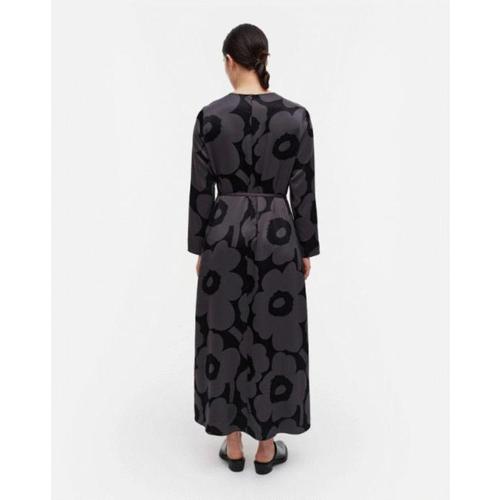 마리메꼬 롱 원피스 Marimekko Mennyt Unikko 드레스 블랙