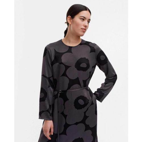 마리메꼬 롱 원피스 Marimekko Mennyt Unikko 드레스 블랙