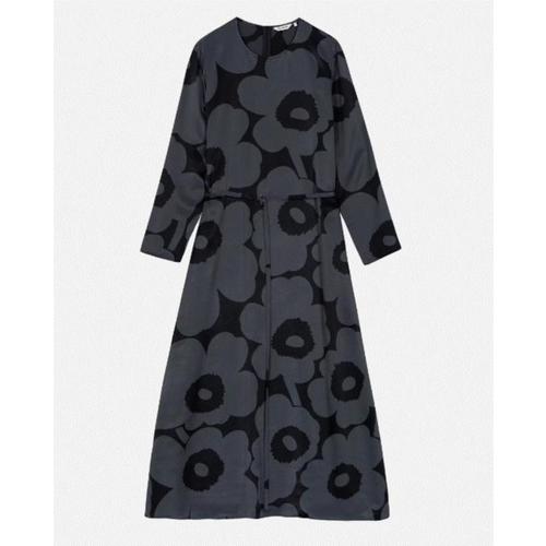 마리메꼬 롱 원피스 Marimekko Mennyt Unikko 드레스 블랙