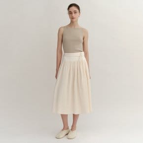 SS24 Pleats Wrap Skirt Ivory