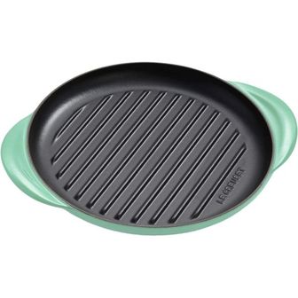  일본 르쿠르제 후라이팬0108 Le Creuset Cast Iron Pot Round Grill 9.8 inches 25 cm Cool Mint