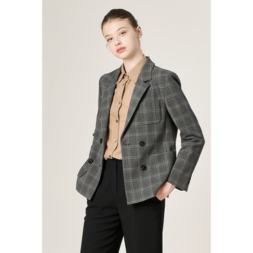 BCBG 투버튼 더블 체크 자켓 (B2W9J115)