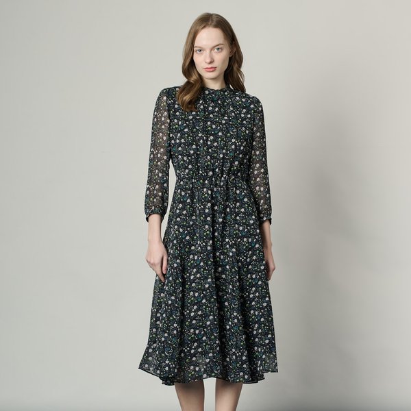 [여주점] 올앤선드리 네크 훌 플레어 플라워 프린트 원피스 A5S2O681