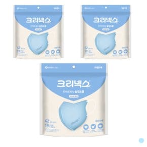 크리넥스 비말차단 일회용 마스크 대형 블루 15매 X3