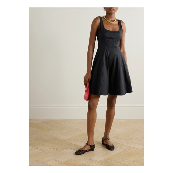 스타우드 웰스 플리츠 코튼 블렌드 포플린 미니 드레스 블랙 1647597339353401