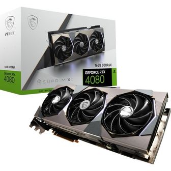  영국 MSI 그래픽카드0108 GeForce RTX 4080 16GB SUPRIM X Gaming Graphics Card GDDR6X 2640 MH