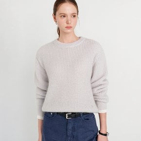 졸리 모헤어 풀오버 니트 탑_그레이 / JOLY MOHAIR PULLOVER KNIT TOP_GREY