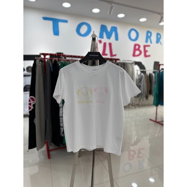 [여주점] 비숑베어자수크롭반팔,화이트JHZZ37402