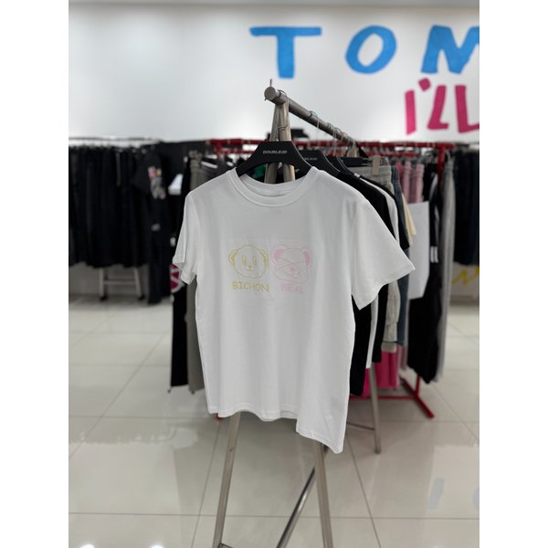 [여주점] 비숑베어자수크롭반팔,화이트JHZZ37402