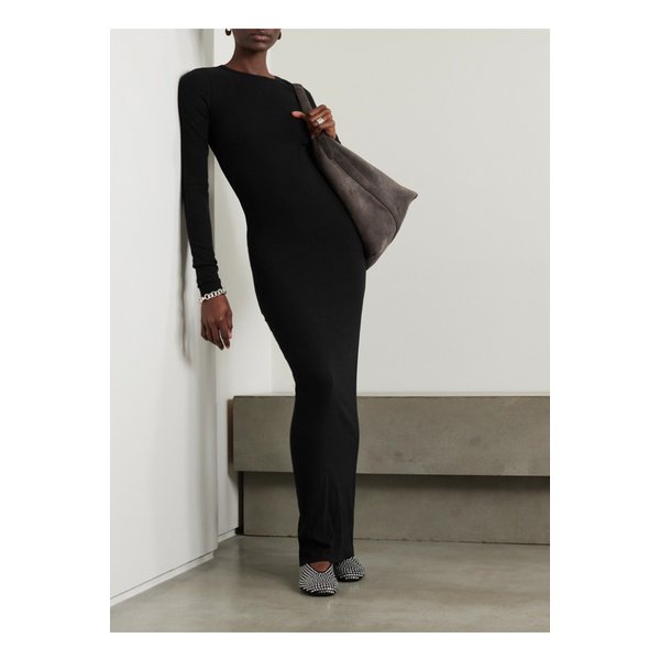 에턴 골지 스트레치 저지 맥시 드레스 블랙 1647597338536424