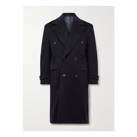 THOM SWEENEY 톰 스위니 더블 브레스트 울 캐시미어 혼방 펠트 오버코트 블루 1647597345219215