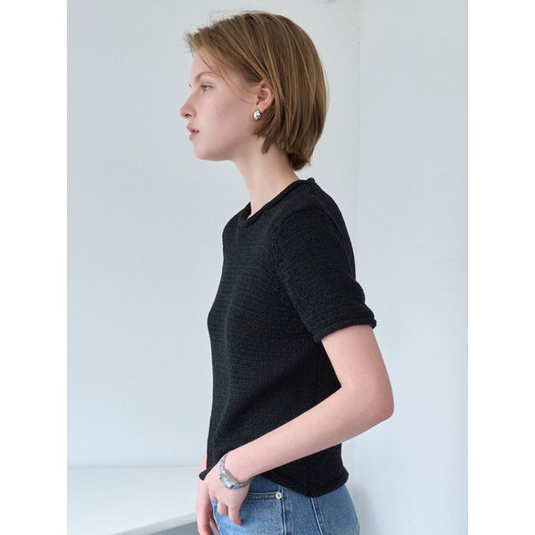 롤링 엣지 니트 블랙 BE074