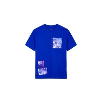 ARMANI EXCHANGE AX 남성 스퀘어 패치 크루넥 티셔츠_블루(A413130025)