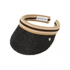 비앙카 8 스트라이프 여성 바이저 HAT52203 CHARCOAL BLACK STRIPE