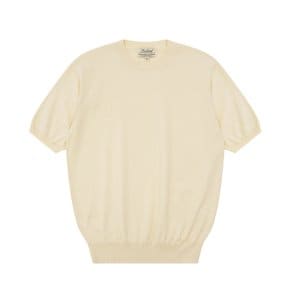 Essential Short Sleeve Round Knit (Ecru)