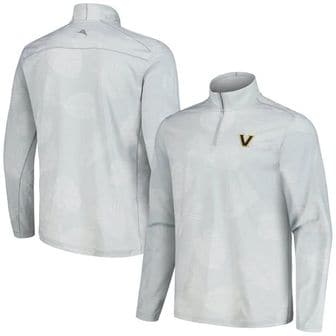 이스퀘어 4641202 Tommy Bahama Mens Gray Vanderbilt Commodores Delray Frond IslandZone Half-Zip Jack