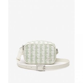 4379619 Lacoste Small Monogram Print Cross Body Bag - MONO FARINE ESTRAGON