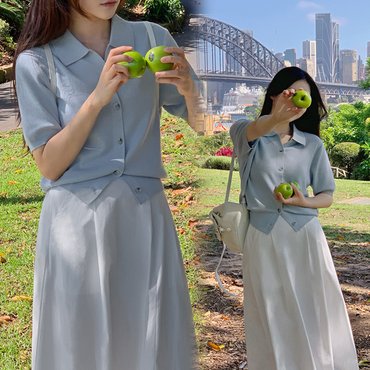 핫핑 디메츠_반팔ver 카라넥 울 니트가디건(44~110) P000CLND1
