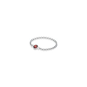 Polka Praha Garnets Chain Ring(white gold)