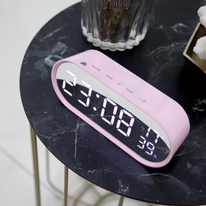 무아스 팝 미러클락 빅 LED 시계(핑크)