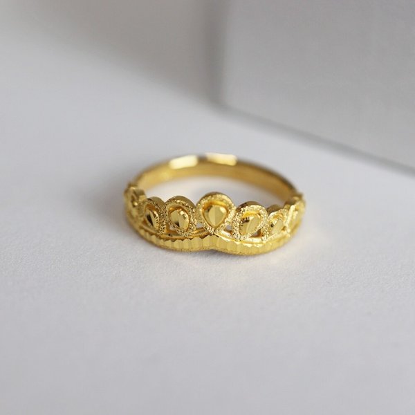 [가앤] 24k순금 물방울 티아라 반지 3.75g