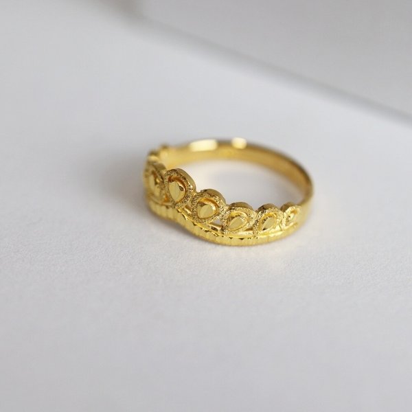 [가앤] 24k순금 물방울 티아라 반지 3.75g