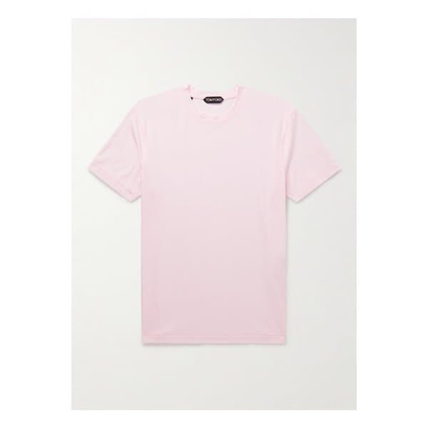 슬림핏 라이오셀 코튼 블렌드 저지 티셔츠 1647597351545368