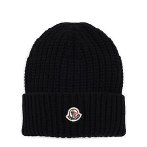 [부산점] 몽클레어 25FW 블랙 로고 패치 울 캐시미어 비니 3B00035 M4281 999