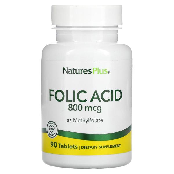 [해외직구] 네이처스플러스 엽산 폴릭엑시드 메틸폴레이트 800mcg 90정 2팩 NaturesPlus Folic Acid as Methylfolate 800 mcg 90 Tablets