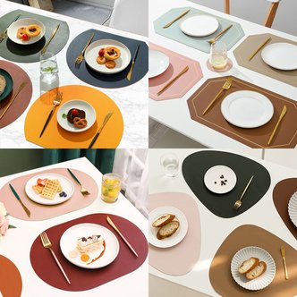  메이스 방수 식탁 테이블 매트 가죽 원형 타원형 실리콘 패드