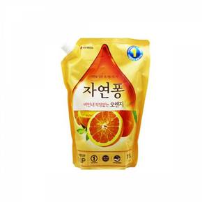 자연퐁 주방세제추천 주방세제 BTM 엘지생활건강 오렌지 1.1L X ( 2매입 )