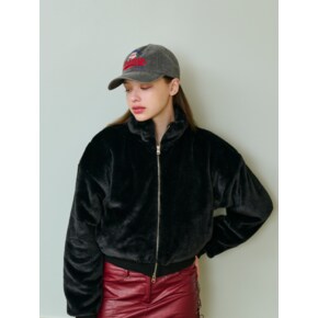 CROP FUR PADDING JACKET [BLACK]