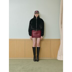 CROP FUR PADDING JACKET [BLACK]