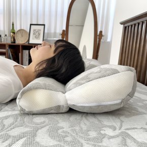 청담스토리 메모리폼 경추베개 일자목 기능성 꿀잠 숙면 베개 휴비스 마이크로실크실+메모리큐빅 국산