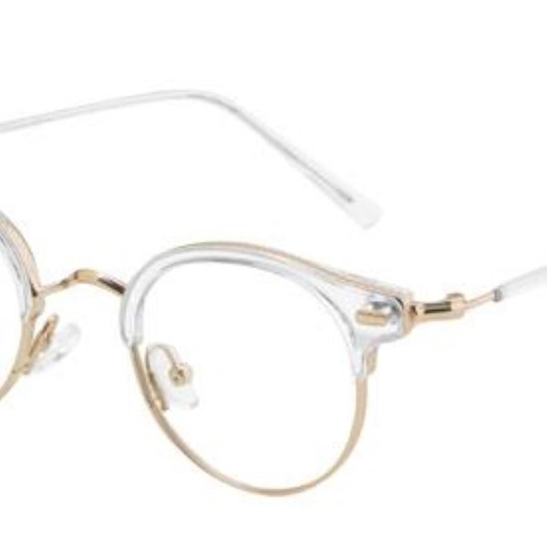 [옷자락] 남녀공용 긱시크 블랙 그레이 하금테 반뿔테 안경테