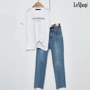 랜 다우너 레터링 반팔 심플 티셔츠 (DO1LW022A)
