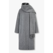 디태처블 머플러 라운드 넥 코트 7215416X01172