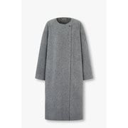 디태처블 머플러 라운드 넥 코트 7215416X01172